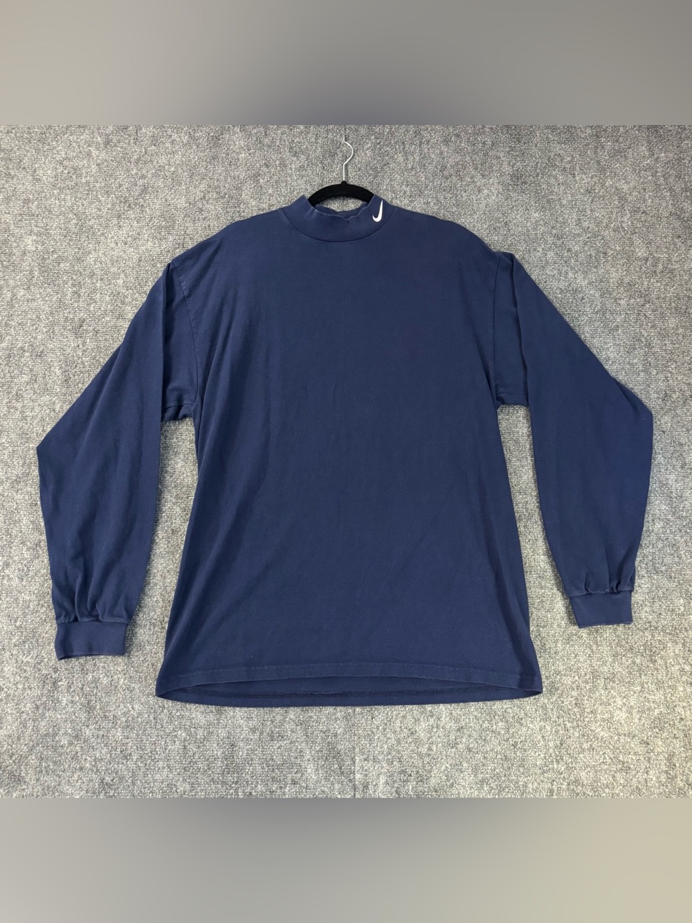 Vintage Nike Mock Neck Long Sleeve Shirt Mens Size Large Blue 90’s USA